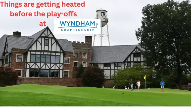 Sedgefield Country Club clubhouse and golf green during the Wyndham Championship on the PGA Tour