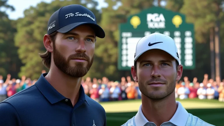 AI-generated image of Tommy Fleetwood and Justin Rose at TPC Southwind during St. Jude Championship Round 3